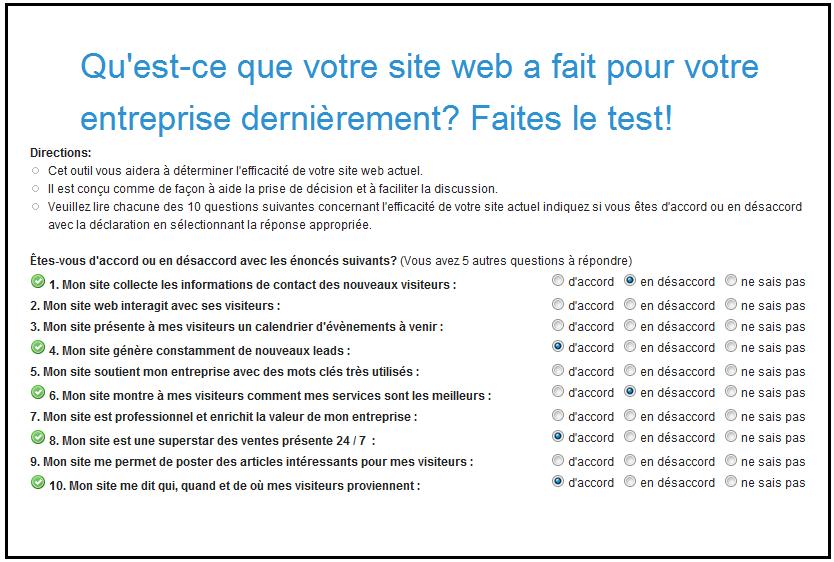 Faites le test! Faites le test!