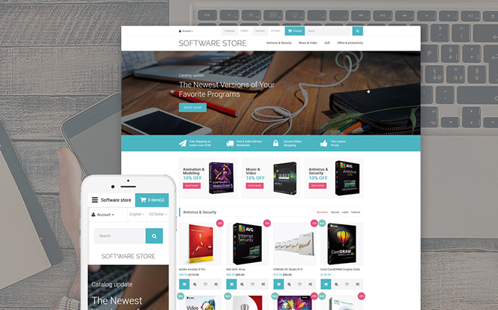 software store OpenCart template